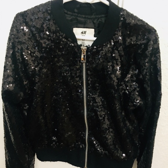 girls black sequin jacket